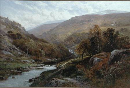 A Fisherman by a Highland Stream from Alfred Augustus I Glendenning