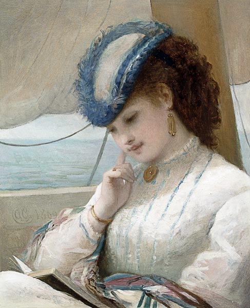 A Girl Reading in a Sailing Boat from Alfred Chantrey Corbould