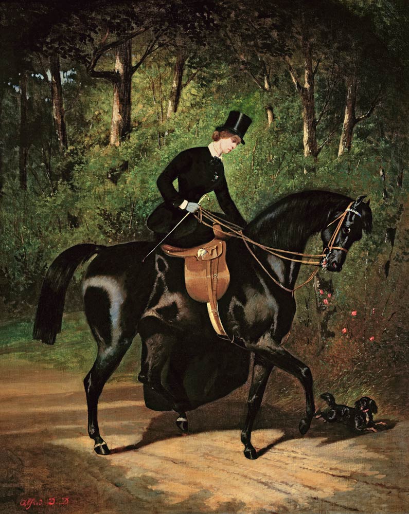 The Rider, Kipler, on her Black Mare from Alfred Dedreux