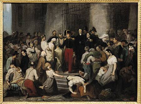 The Duke of Orleans Visiting the Sick at l'Hotel-Dieu During the Cholera Epidemic in 1832 from Alfred Johannot