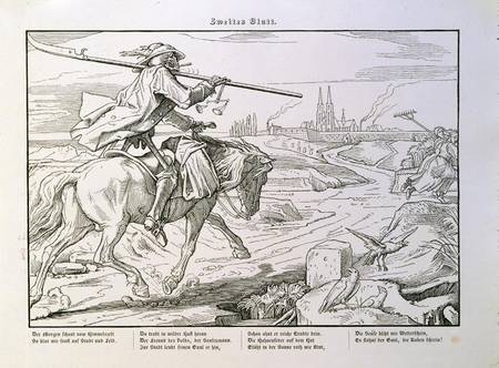 Death Rides to Town, plate 2 from 'Another Dance of Death' published by Georg Wigand in Leipzig from Alfred Rethel