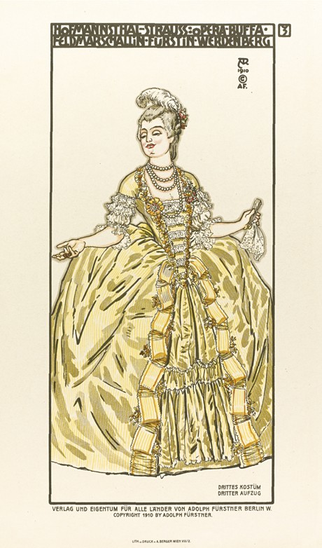 Costume Design for the opera "Der Rosenkavalier (The Knight of the Rose)" by Richard Strauss from Alfred Roller