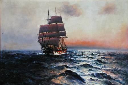 Sailing Ship at Sea from Alfred Serenius Jensen