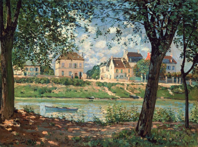 Village on the shore of his from Alfred Sisley