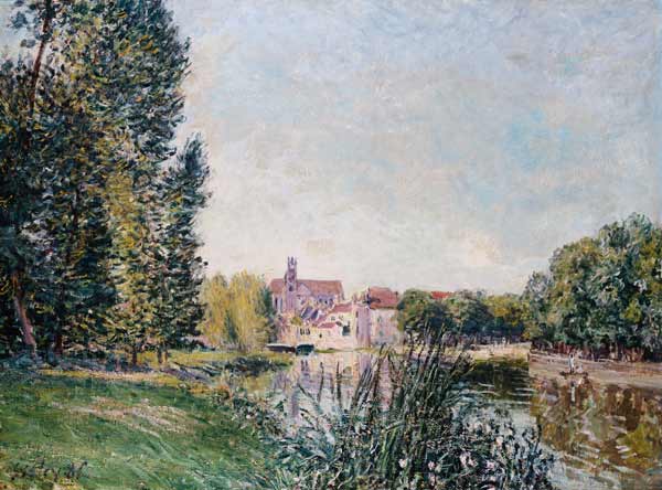 The Loing Canal and the Church at Moret from Alfred Sisley