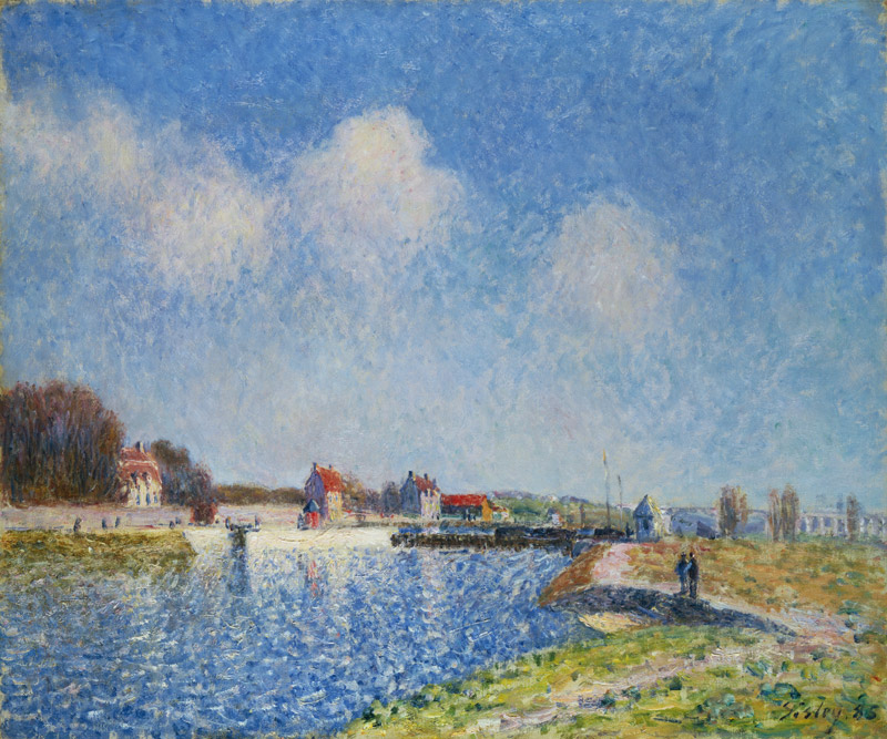 The sluice of Saintes Mammes from Alfred Sisley
