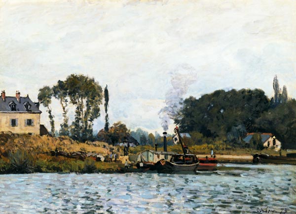 Sisley / Boats at the floodgate / 1873 from Alfred Sisley