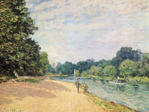 The Thames with Hampton Church from Alfred Sisley