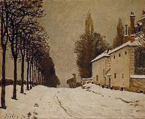 Snow-covered Strasse at Louveciennes. from Alfred Sisley