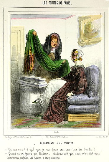 The Cloth Seller, plate 5 from ''Les Femmes de Paris'', 1841-42 from Alfred Andre Geniole