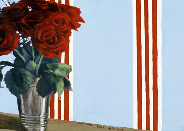 Red Red Roses (acrylic on canvas)  from Alix  Soubiran-Hall