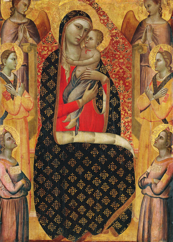 Madonna and child enthroned with six angels from Allegretto Nuzi