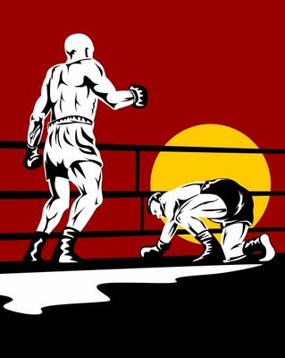 Boxer knockout on his knees from Aloysius Patrimonio