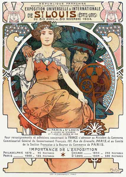 Poster for the Universal and International Exhibition in St.Louis, 1904.  from Alphonse Mucha