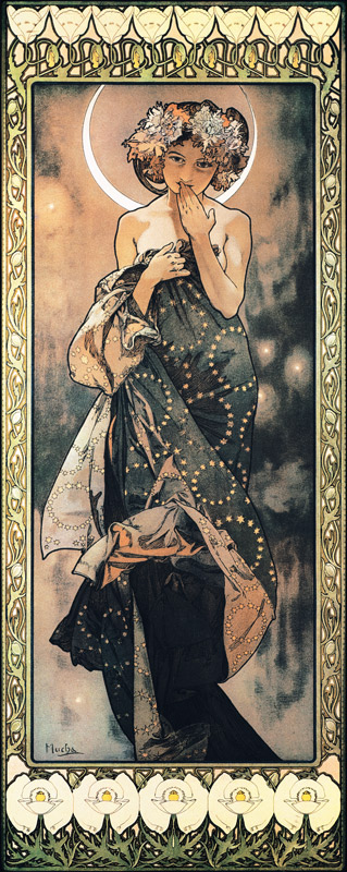 The Moon and the Stars: The Moon from Alphonse Mucha
