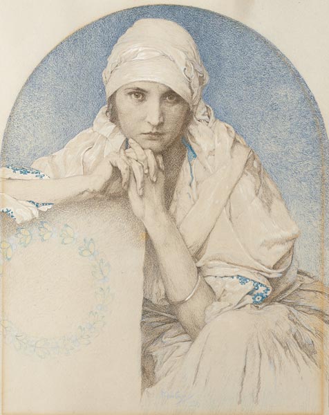 Portrait von Muchas Tochter Jaroslava (Jarca) from Alphonse Mucha