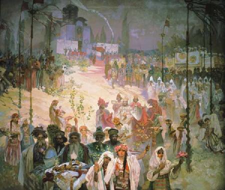 The Coronation of the Serbian Tsar Stefan Dusan as East Roman Emperor (The cycle The Slav Epic)