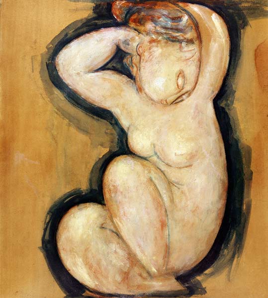 Caryatid, c.1913-14 (oil on cardboard) from Amadeo Modigliani