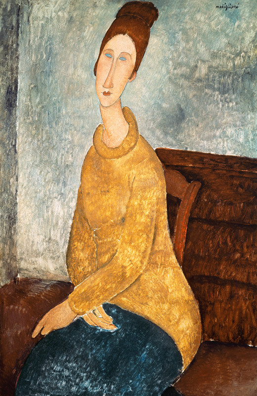 Jeanne Hebuterne in a Yellow Jumper from Amadeo Modigliani