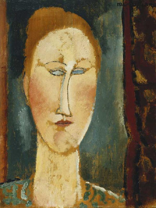 Kopf einer Rothaarigen (Tête de Femme aux Cheveux Rouges). from Amadeo Modigliani