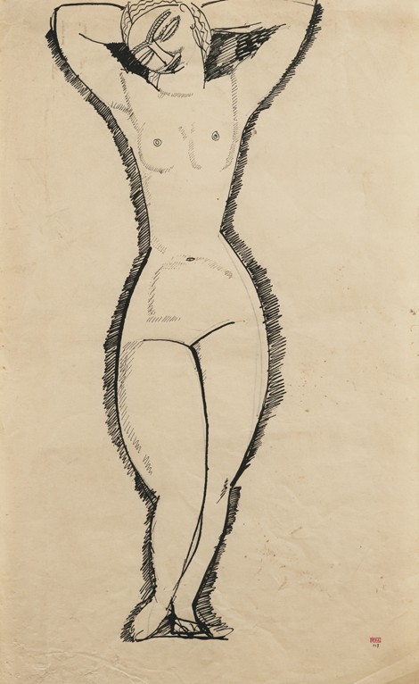 Standing Nude with Raised Arms from Amadeo Modigliani