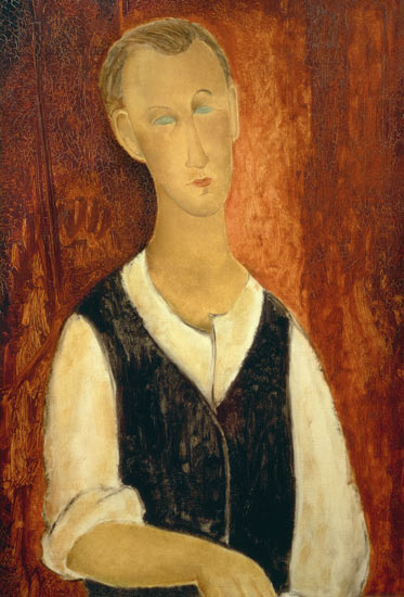 Young man with a black waistcoat from Amadeo Modigliani