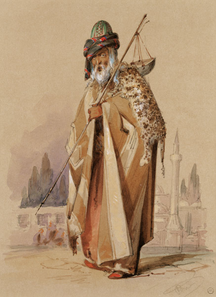 A Dervish with leopard skin from Amadeo Preziosi