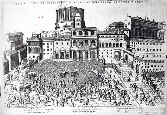 Benediction of The Pope in St.Peter''s Square, c.1583 from Ambrogio Brambilla