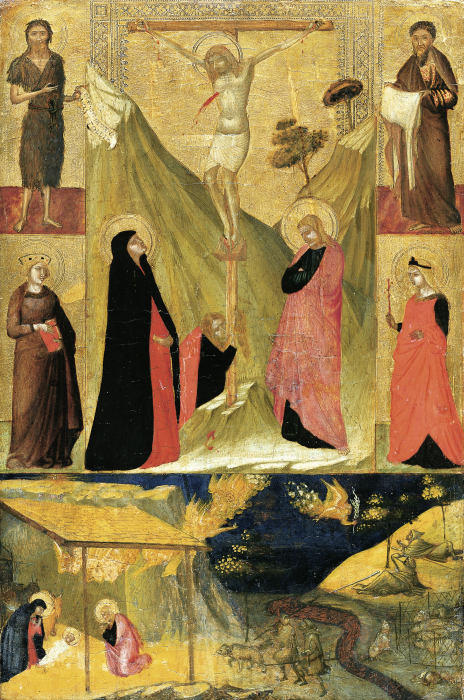 The Crucifixion, the Nativity and Saints from Ambrogio Lorenzetti