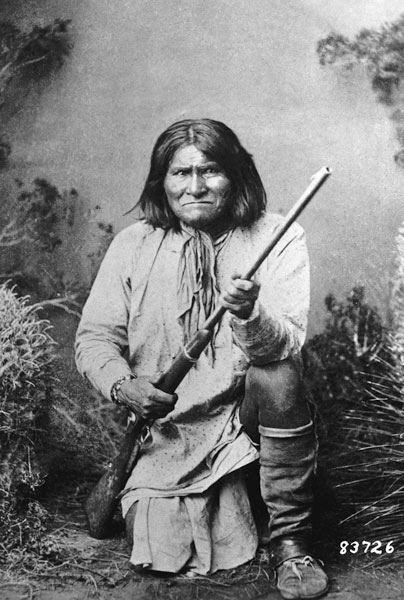 Geronimo holding a rifle, 1884 (b/w photo)  from American Photographer
