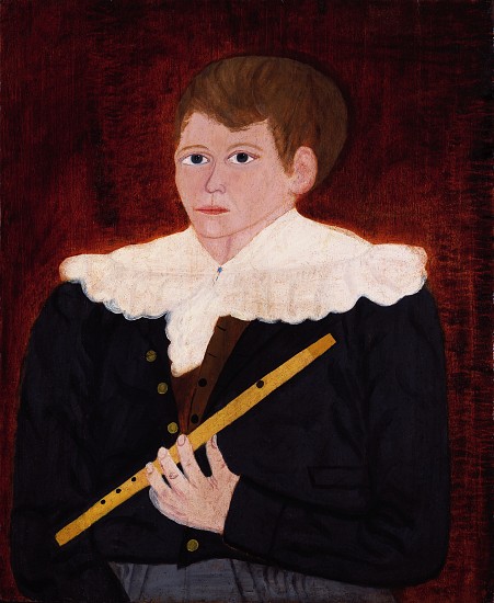 Boy with a Flute from American School
