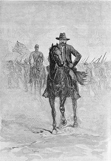 General Grant reconnoitering the confederate position at Spotsylvania court house; engraved by C.H.  from American School