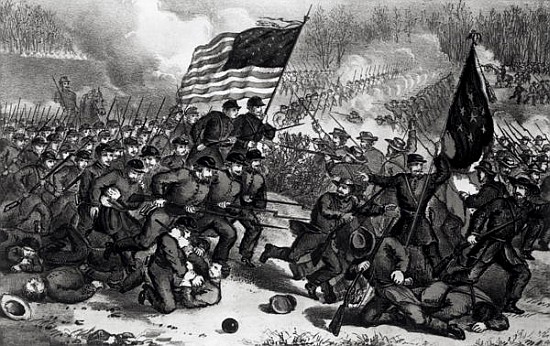 The Second Battle of Bull Run, Fought 29th August 1862, pub. Currier and Ives from American School