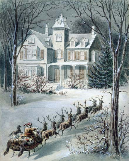 Illustration from 'Twas the Night Before Christmas' from American School