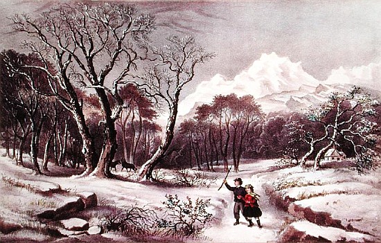 Woodlands in Winter, published Nathaniel Currier (1813-88) and James Merritt Ives (1924-95) from American School