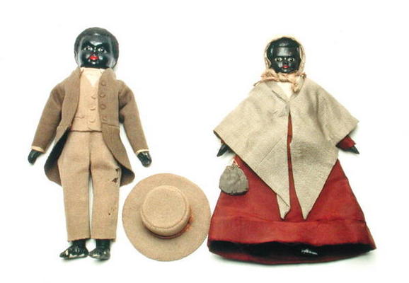 African American Quaker Dolls, c.1840 (mixed media) from American School, (19th century)