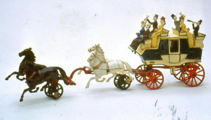 Toy stagecoach from American School, (19th century)