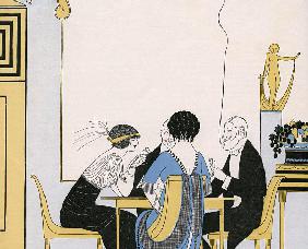 Elegant Couples Playing a Card Game