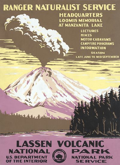 Lassen Volcanic National Park Travel Poster from American School, (20th century)