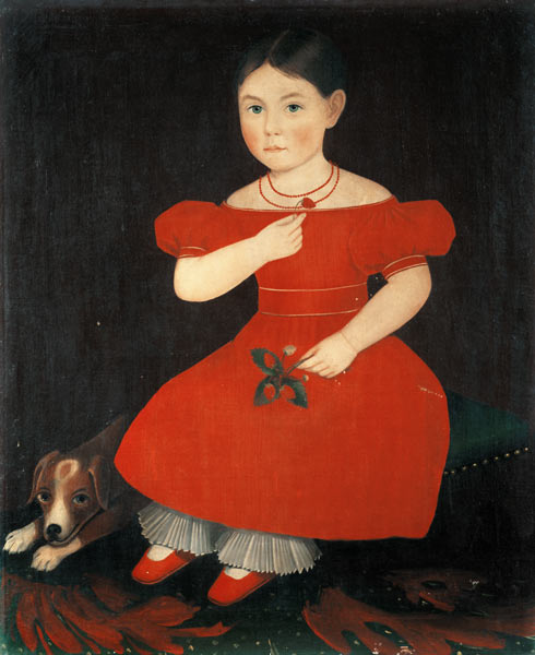 Portrait of a girl in a red dress from Ammi Phillips