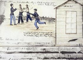 The death of Crazy Horse (c.1842-77) in 1877, Fort Robinson, Nebraska (ink on paper)