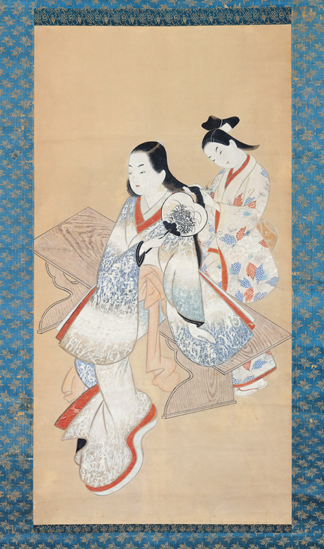 The Courtesan''s Coiffure, c.1700-14 (ink on paper) from Ando Kaigetsudo