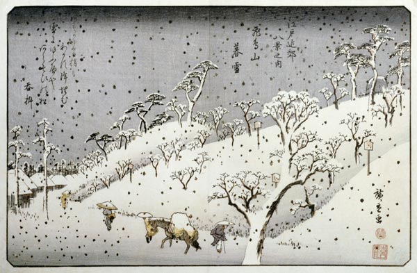 Evening Snow At Asuka Hill from Ando oder Utagawa Hiroshige