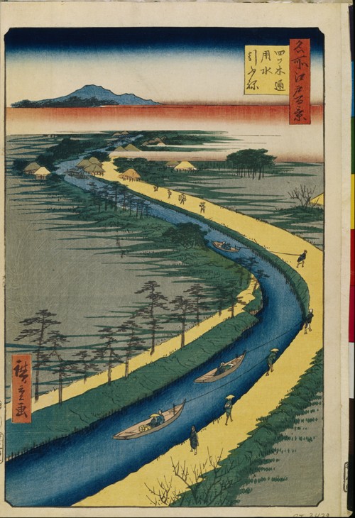 Towboats on the Yotsugi dori Canal (One Hundred Famous Views of Edo) from Ando oder Utagawa Hiroshige