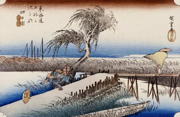 Mie River Near Yokkaichi from Ando oder Utagawa Hiroshige