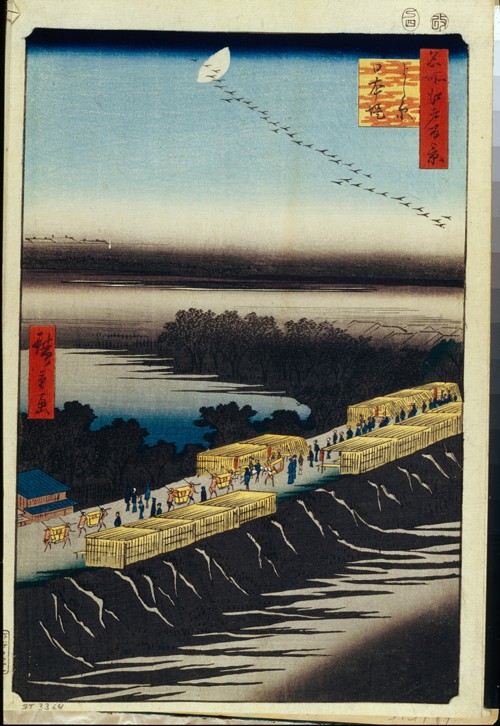 Nihon Embankment and Yoshiwara (One Hundred Famous Views of Edo) from Ando oder Utagawa Hiroshige