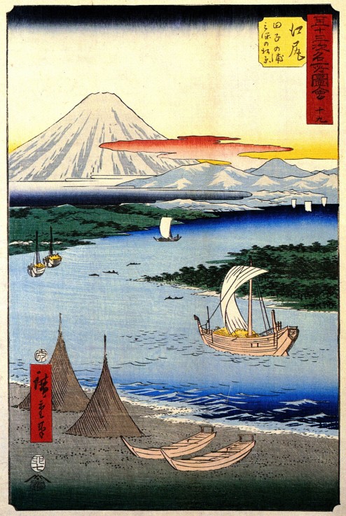 Ejiri Station. The 53 Stations of the Tokaido (Tate-e Edition) from Ando oder Utagawa Hiroshige