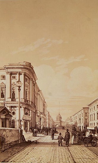 Nevsky Prospekt, St. Petersburg, illustration from ''Voyage pittoresque en Russie'' from Andre Durand