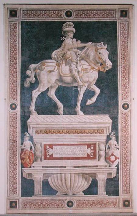 Equestrian monument to Niccolo da Tolentino (d.1435) 1456  (post restoration) from Andrea del Castagno
