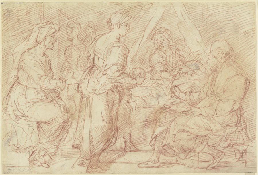 Die Geburt Johannes des Täufers aus dem Wandfresko im Chiostro dello Scalzo, Florenz from Andrea del Sarto